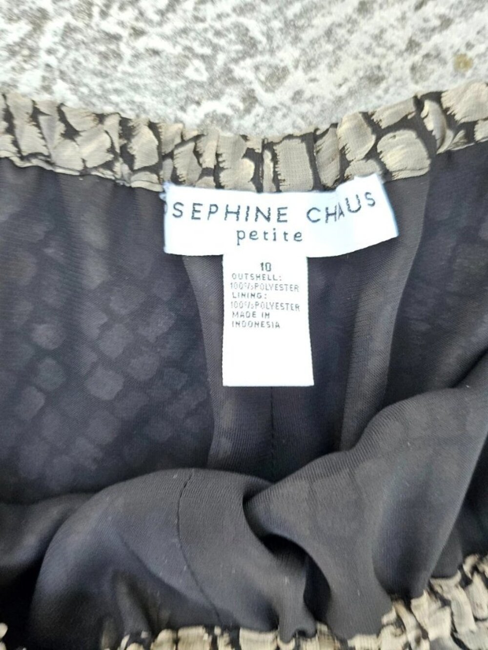 Josephine Chaus Petite Women Dress Pants Black Tan Lined Snakeskin Pull On 10 - Picture 9 of 9